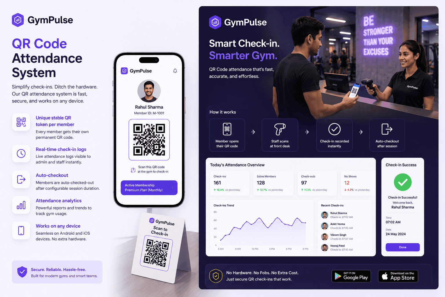 GymPulse QR attendance system